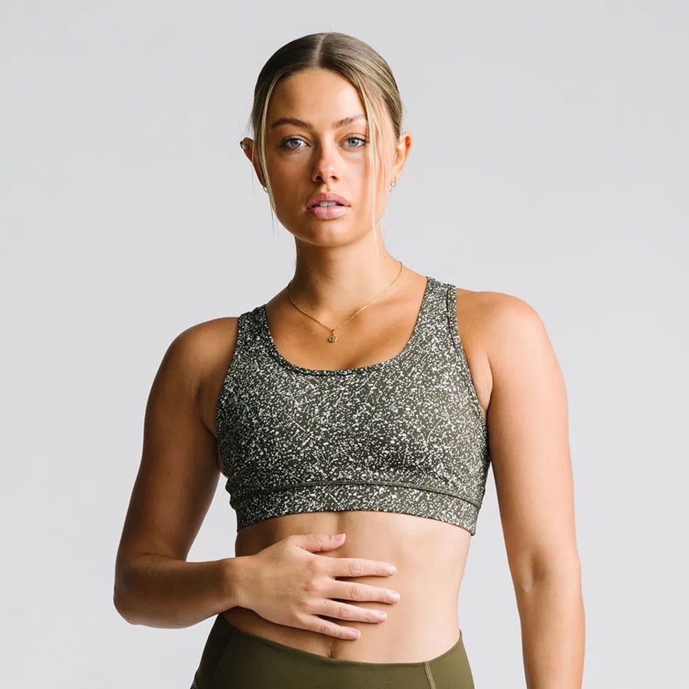 ZYIA Olive Green Speckled Sports Bra - Medium - Picture 7 of 13